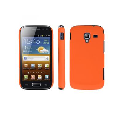 Coque rigide Orange pour Samsung Galaxy Ace 2 i8160 aspect mat toucher rubber gomme
