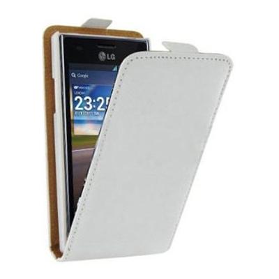 Etui Flip à rabat en cuir blanc LG Optimus L7-2 SC