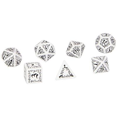 Set de Dés Elfiques Blancs et Noirs