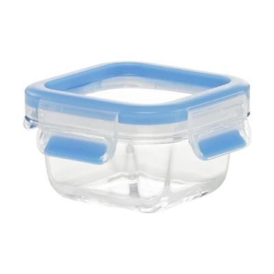 emsa 513917 clip&close verre boîte alimentaire carré transparent 0,22 l