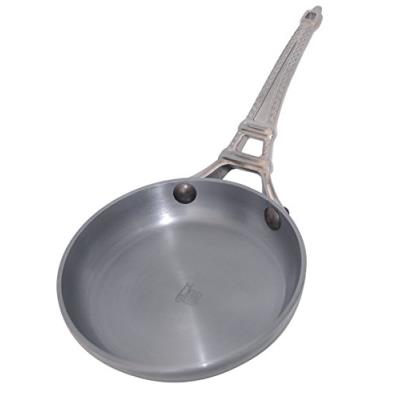 De buyer 5670.12 'french collection mineral b element' poêle à blinis avec queue tour eiffel - revêtue de cire d'abeille - tôle d'acier blanche - diamètre 12 cm