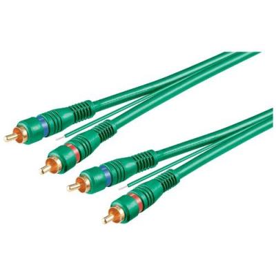 Câble audio stéréo Rca remote plaqué Or, vert, 1.5m Import Allemagne
