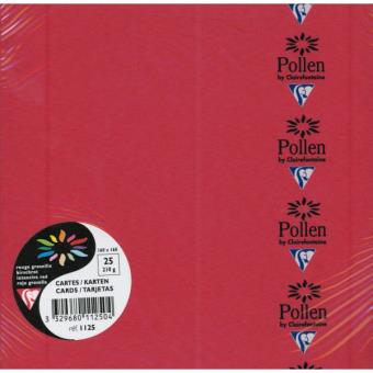 Clairefontaine - Carte Pollen 16x16 210g Rouge Groseille - Paquet De 25 -  Enveloppe - Achat & prix