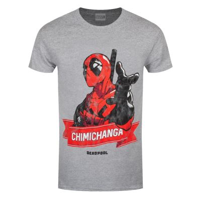 Deadpool T-Shirt Chimichanga Pointing Homme GrisS