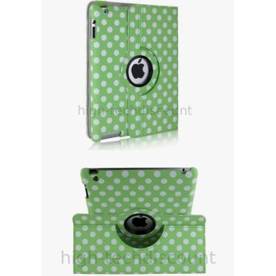 Housse etui coque pochette simi cuir pour Apple iPad 5 Air + film ecran - VERT POIS