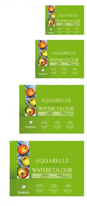 Clairefontaine Bloc Etival 25 Feuilles Grain Torchon 30X40Cm 300G Collé 4 Côtés