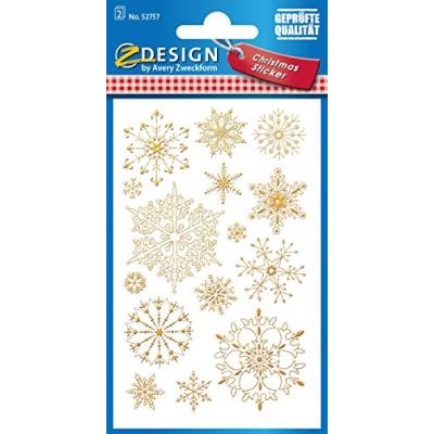 Naklejki swiateczne z design christmas platki sniegu 52757 avery zweckform
