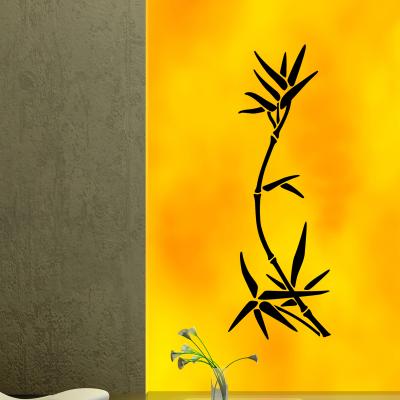 Pick and Stick Sticker Mural Bambou pousse - 55 x 25 cm, Noir