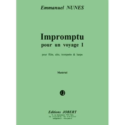 Partitions classique JOBERT NUNES EMMANUEL - IMPROMPTU POUR UN VOYAGE I - FLUTE, ALTO, TROMPETTE, HARPE Musique de chambre