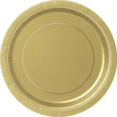8 Grandes assiettes en carton or Taille Unique