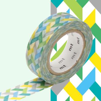 Masking Tape MT - 15 mm - Entrelacs tons froids - Masking Tape (MT)