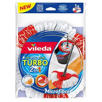 Vileda facile tordre et nettoyer turbo 2 en 1 balai recharge tête, en  microfibre, blanc/rouge - Fer à repasser - Achat & prix