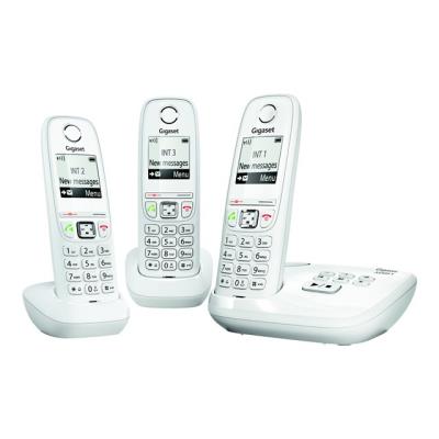 Gigaset AS405A Trio - téléphone sans fil - système de répondeur avec ID d'appelant + 2 combinés supplémentaires