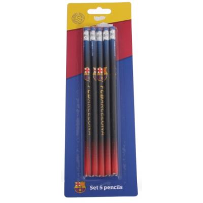 FC Barcelona crayons en bois bleu / rouge 5 pièces