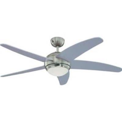 Ventilateur de plafond argenté avec lampe bendan - 132 cm