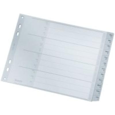 Registre plastique a4 jan-déc pp 12 feuilles gris avec page de couverture leitz 1288-00-85