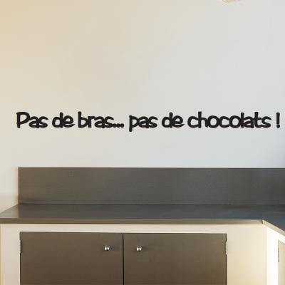 Pick and Stick Sticker Mural Pas de bras pas de chocolat - 30 x 55 cm, Noir