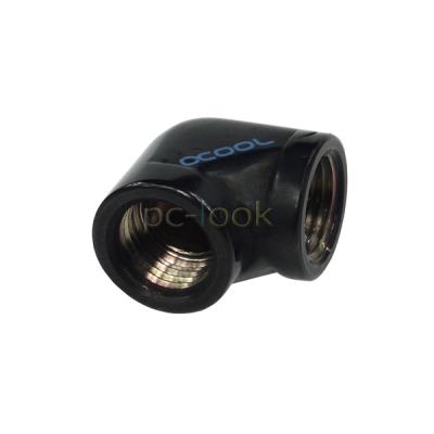 Pièce Métal de Couplage - Coudé 90° - 2x Filetage 1/4'' Femelle - Noir Mat