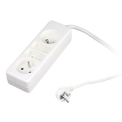 Bloc multiprise 2 prises 6A + 2 prises 16A Blanc