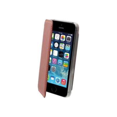 Muvit Made in Paris Crystal Folio - Beschermhoes flip cover voor mobiele telefoon - kristal rood goud - voor Apple iPhone 5, 5s
