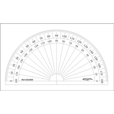 Rapporteur 1/2 cercle degrés Ø 10 cm - graphoplex