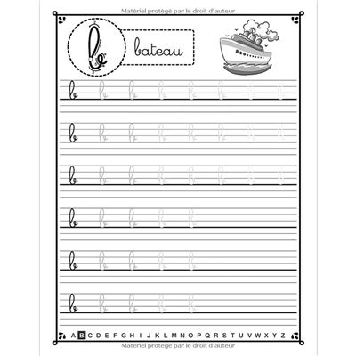 Cahier - Cahier d'écriture - Chambre d'enfant - Alphabet - Lettres