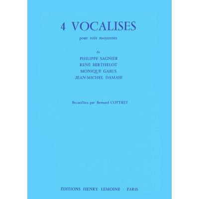 Partitions classique LEMOINE COTTRET BERNARD - VOCALISES (4) VOL.1 - VOIX MOYENNE, PIANO Alto, piano