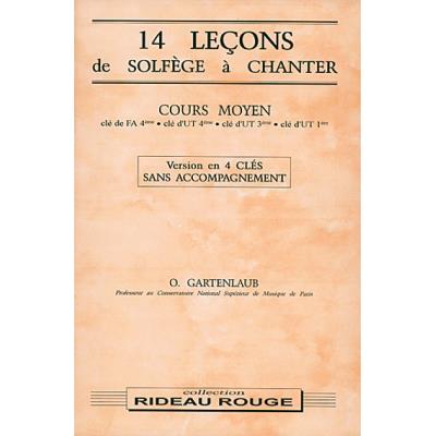 Méthodes et pédagogie RIDEAU ROUGE GARTENLAUB - 14 LECONS COURS MOYEN 4 CLES - FORMATION MUSICALE Formation musicale - solfège