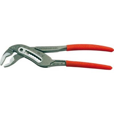 Pince multiprise à crémaillère Rogrip M, tête polie, poignées à gaine en plastique, Long. : 175 mm