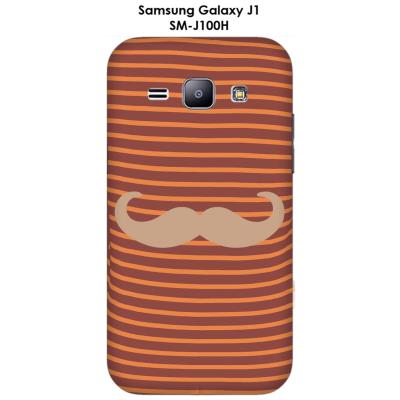 Coque Samsung Galaxy J1 - SM-J100H Marinière Moustache - 4 Toasted Almond
