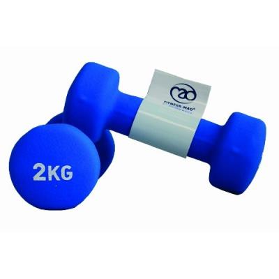 Fitness-mad pair of neo dumbbells - blue, 2 kg (set of 2)