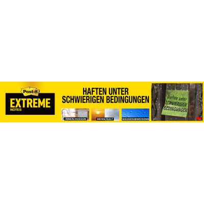 post-it post-it bloc-note adhésif extreme notes 76x76 mm, pack de 24 noir