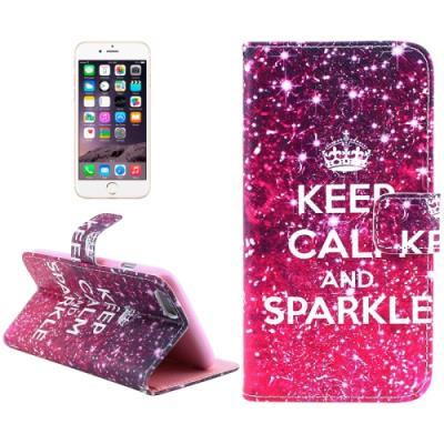 Iphone 6 : Coque Housse Cuir (PU) Keep Calm and Sparkle