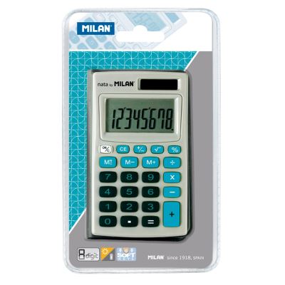 Calculatrice Milán avec étuis bleu 10x7