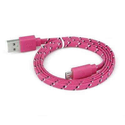Cable Tressé Type C pour OnePlus 2 3m Chargeur USB Réversible Connecteur Tissu Tissé Nylon (ROSE BONBON)