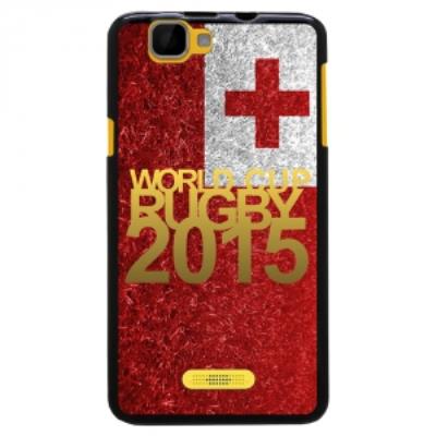 Coque Souple en gel pour Wiko Rainbow avec impression logo rugby doré et drapeau Tonga