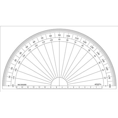 Rapporteur 1/2 cercle degrés Ø 20 cm - graphoplex