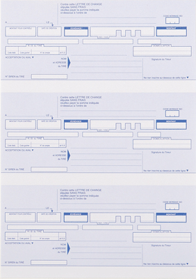 Traites Normalisees Predecoupees (3 Par Feuille A4) - Paquet De