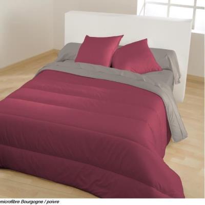 BLEU CALIN Couette bicolore BOURGOGNE/poivre 140