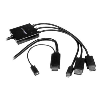 StarTech.com HDMI, DisplayPort of Mini DisplayPort naar HDMI adapter kabel - 2 m - HDMI / DP / Mini DP naar HDMI converter - videoadapter - DisplayPort / HDMI - 2 m