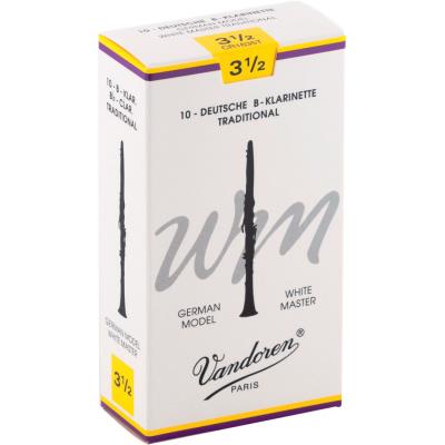 Clarinettes VANDOREN ANCHE CLARINETTE 10 ANCHES WHITE MAST TRAD 3,5 Anches clarinettes Sib