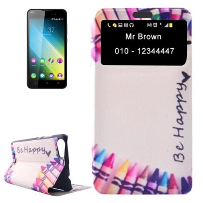 Coque Housse Cuir PU Crayon Couleur  Wiko Lenny 2
