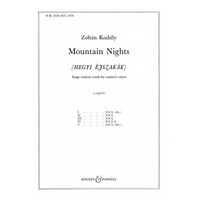 Partitions classique BOOSEY & HAWKES KODALY ZOLTAN - MOUNTAIN NIGHTS - FEMALE CHOIR  Choeur et ensemble vocal