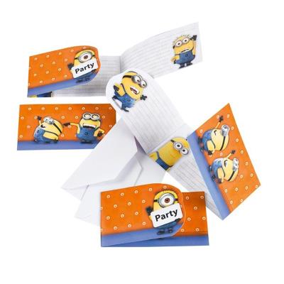 Invitations Minions x6 Amscan