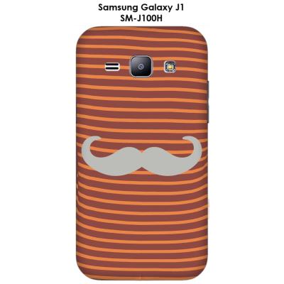 Coque Samsung Galaxy J1 - SM-J100H Marinière Moustache - 4 Glacier Gray
