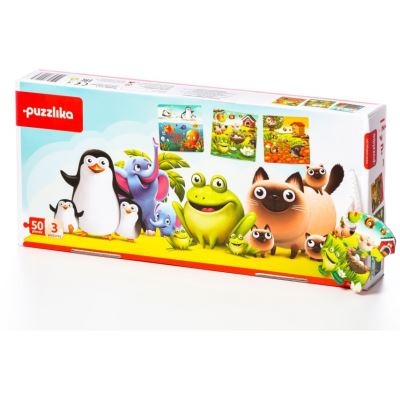 Puzzlika puzzle animal 3 en 1 puzzle 50 pièces