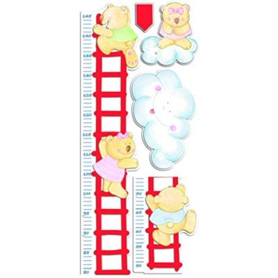Crearreda 13102 moderne toise adhésive ours et nuages 3d taille ml mousse eva rouge 50 x 30 x 0,5 cm 539090
