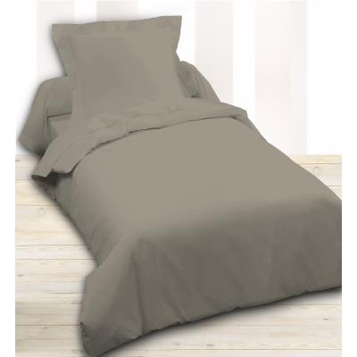 Housse de couette coton peigné 78 fils 140x200 Premium Mastic