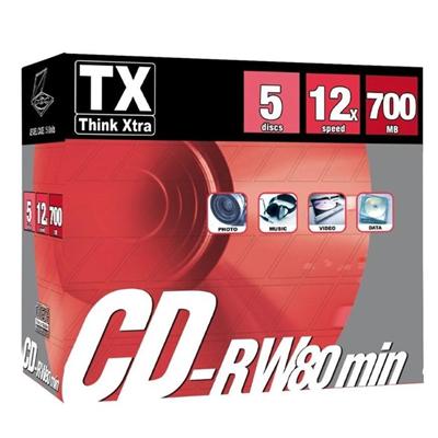 Tx 5 CDRW 12X 80 Min - Cdr