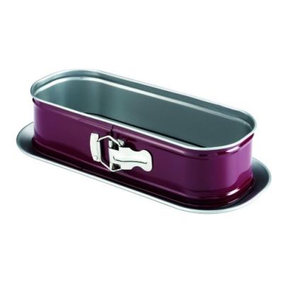 DR.OETKER 2479 MOULE À CHARNIÈRE ACIER REVÊTU ANTI-ADHÉSIF BORDEAU 30 X 11 CM